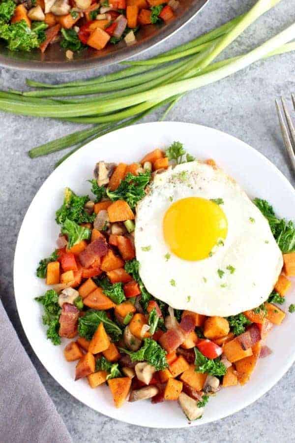 Sweet Potato Hash with Bacon | The Real Food Dietitians | https://therealfooddietitians.com/sweet-potato-hash-recipe/
