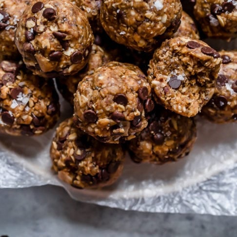 Peanut Butter Oatmeal Balls with Chocolate Chips - The Real Food Dietitians