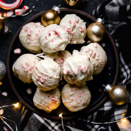 Peppermint Brownie Batter Truffles