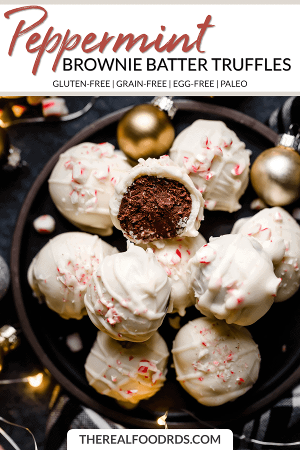 Pinnable for Peppermint Brownie Batter Truffles