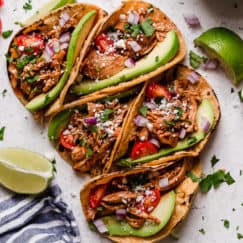 Simple Slow Cooker Chicken Tacos (With Instant Pot Option) - The Real ...