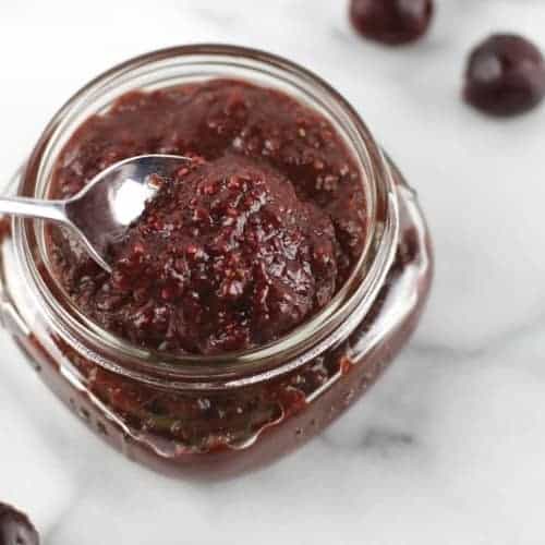 3-Ingredient Cherry Chia Jam |Paleo, Vegan, Nut-free, Egg-free, Dairy-free| http://simplynourishedrecipes.com/cherry-chia-jam/