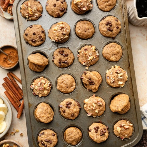 Mini Banana Muffins (No Refined Sugar)