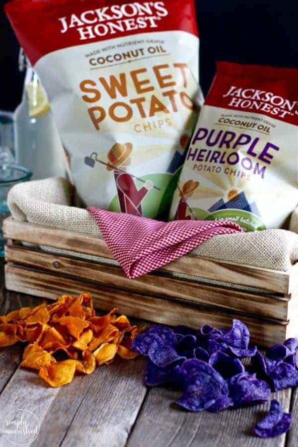 Jackson's Honest Chips: The perfect accompaniment to Bison Burger with Grilled Pineapple and Sriracha Aioli| Gluten-free, Dairy-free plus Egg-free and Paleo options | https://simpynourishedrecipes.com/bison-burger-pineapple-sriracha-aioli/