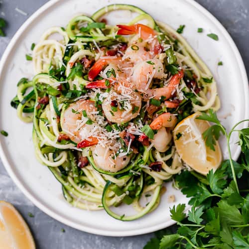 Shrimp and zucchini Carbonara