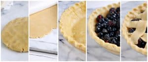 Filling the pie for Paleo Black and Blueberry Pie | The Real Food Dietitians | https://therealfooddietitians.com/paleo-black-and-blueberry-pie/