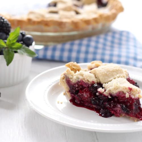 Paleo Black and Blueberry Pie | The Real Food Dietitians | https://therealfooddietitians.com/paleo-black-and-blueberry-pie/