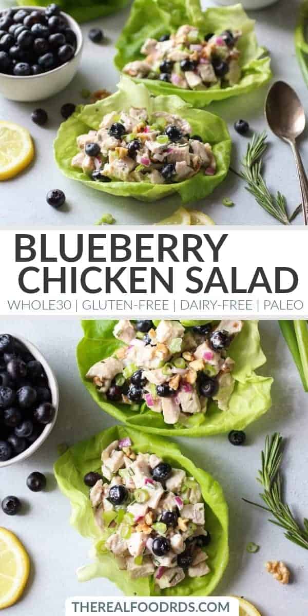 Pinterest image for Blueberry Chicken Salad