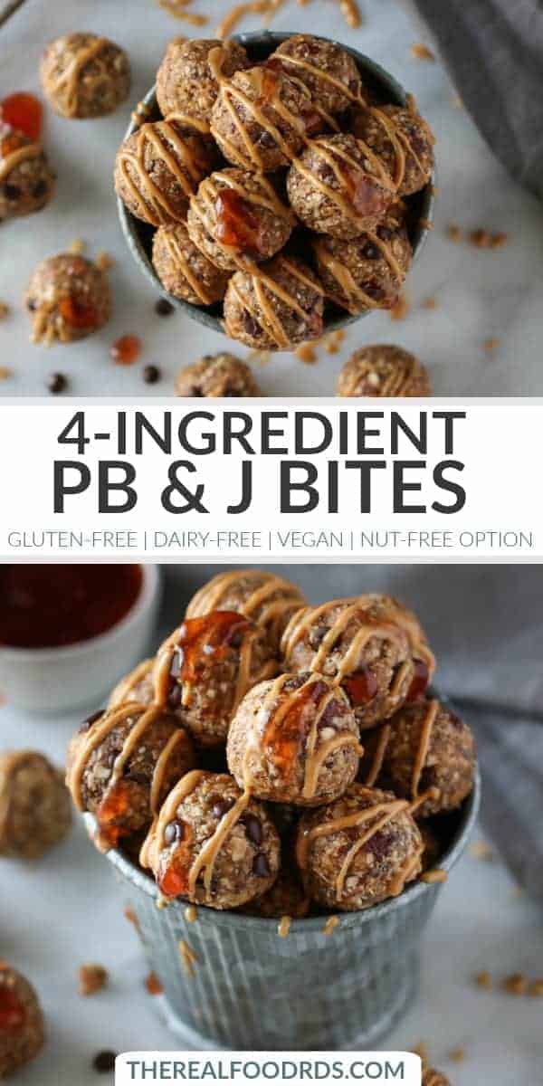 Pinterest image for 4-Ingredient PB & J Bites