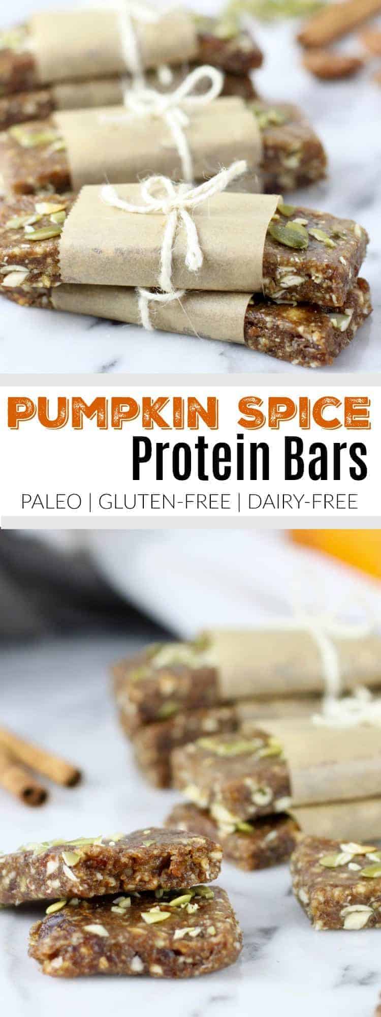 Pinterest image for Pumpkin Spice Protein Bars