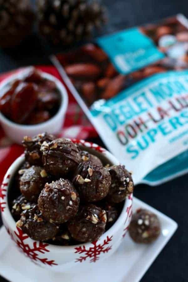 Pecan Pie Truffles in a white bowl