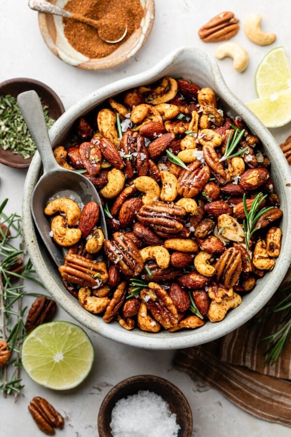 Chili Rosemary Roasted Nuts