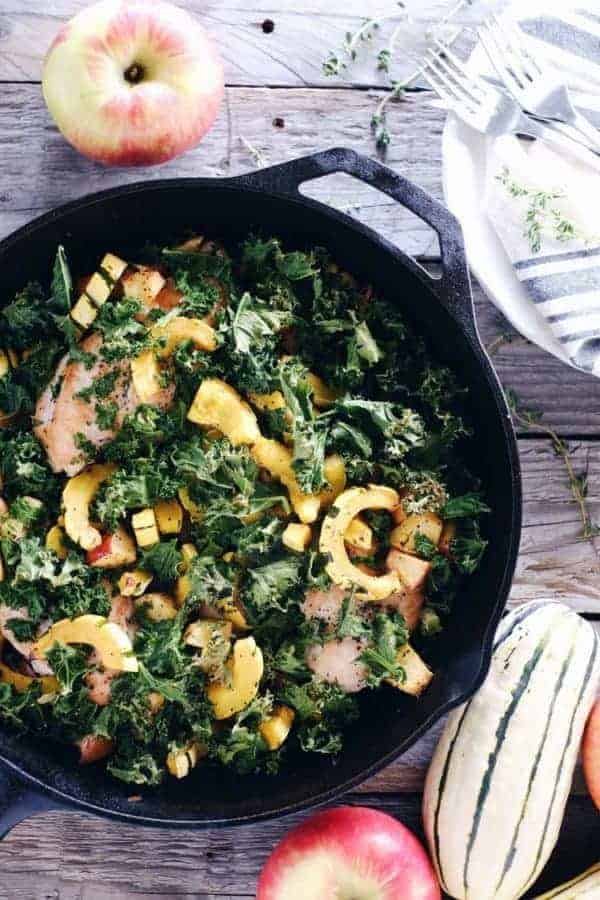 One-Pan Chicken, Apple & Squash Skillet