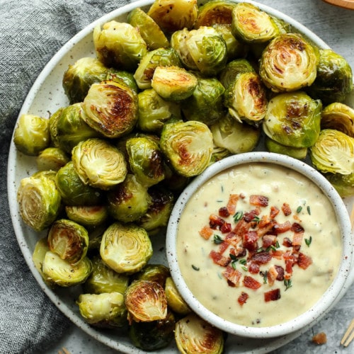 Roasted Brussels Sprouts with Garlic Bacon Aioli8