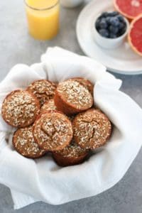 Grain-Free Banana Coconut Muffins | Grain-free, dairy-free Banana Muffins made with coconut and chia seeds to make your breakfast life a whole lot easier. | gluten-free muffin recipes | dairy-free muffin recipes | paleo muffin recipes | healthy muffin recipes | healthy breakfast recipes || The Real Food Dietitians #glutenfreemuffins #healthymuffins #healthybreakfast