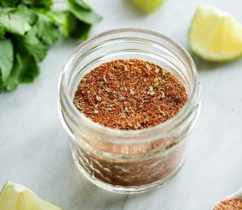 Homemade Taco Seasoning mixed together in a small jar