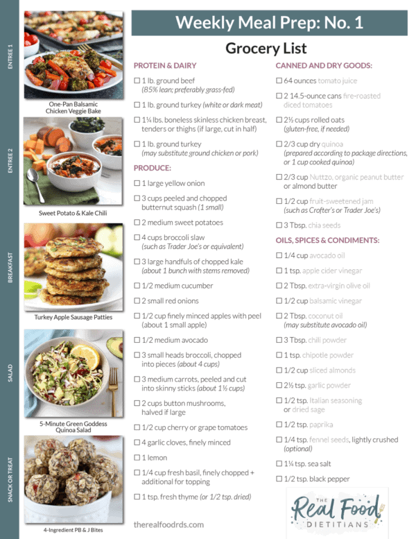 12 Meal Prep Menus + Grocery Lists The Real Food Dietitians