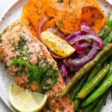 Sheet Pan Baked Salmon with Vegetables-image
