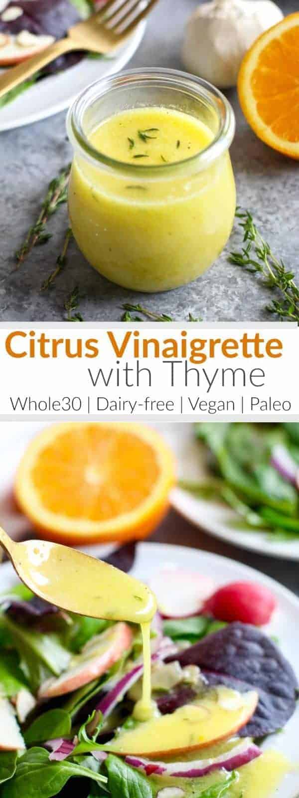 Pinterest image for Citrus Vinaigrette with Thyme
