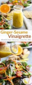 pinterest image for Ginger-Sesame Vinaigrette