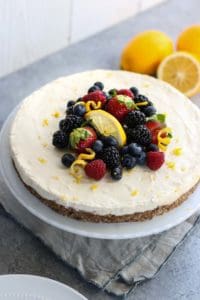 No-Bake Lemon Cheesecake | The Real Food Dietitians | https://therealfooddietitians.com/no-bake-lemon-cheesecake/