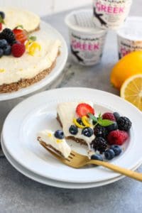 No-Bake Lemon Cheesecake | The Real Food Dietitians | https://therealfooddietitians.com/no-bake-lemon-cheesecake/