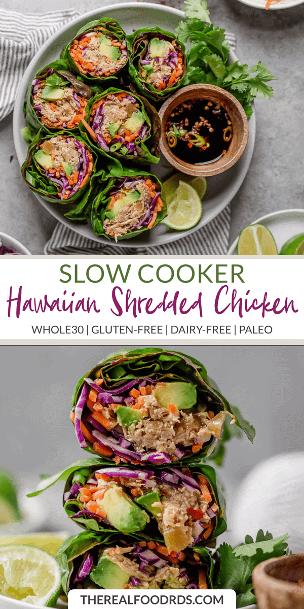Pinterest image for Slow Cooker Hawaiian Shredded Chicken
