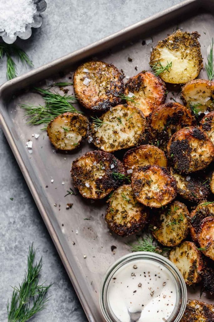 Roasted New Potatoes With Parmesan And Fresh Herbs - Green Valley Kitchen