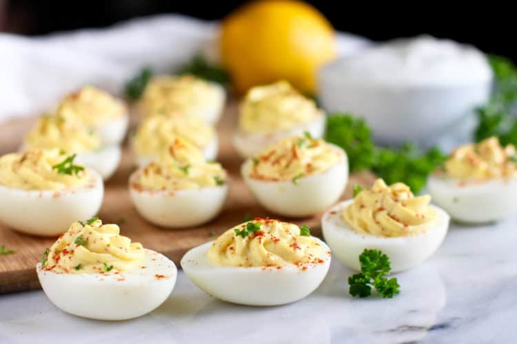 Greek Yogurt Deviled Eggs - The Real Food Dietitians