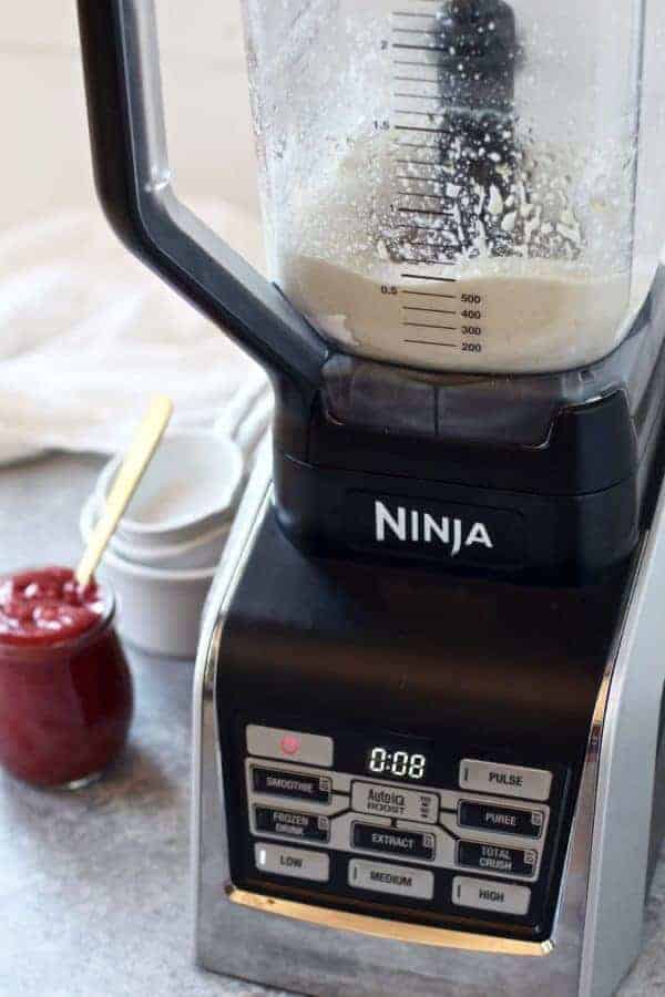 Ninja Kitchen with ingredients for Paleo Vegan Pancakes