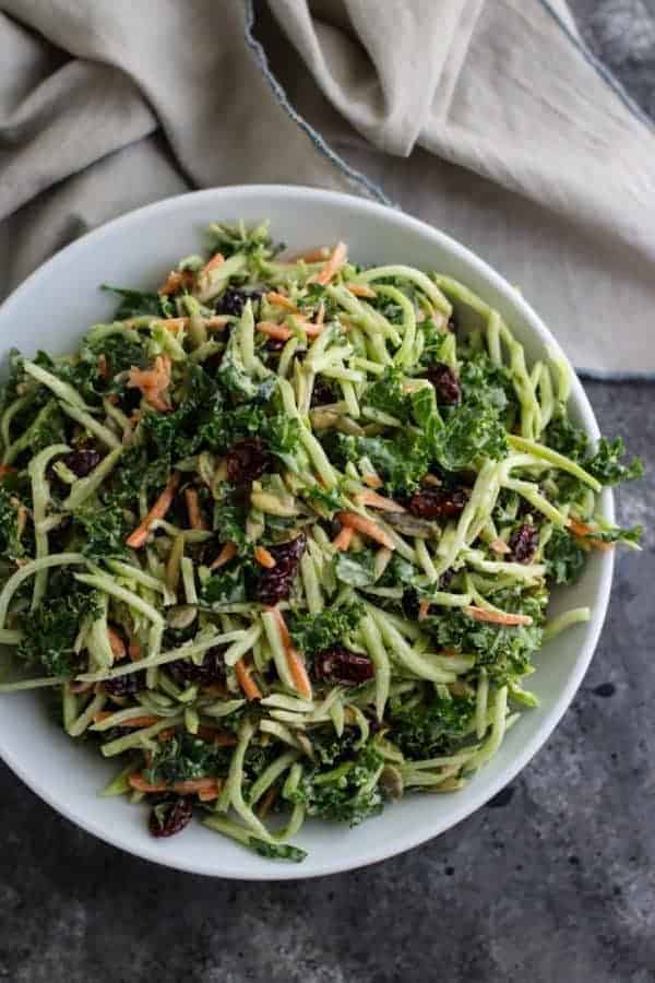 Creamy Broccoli Slaw | The Real Food Dietitians | https://therealfooddietitians.com/creamy-broccoli-slaw/