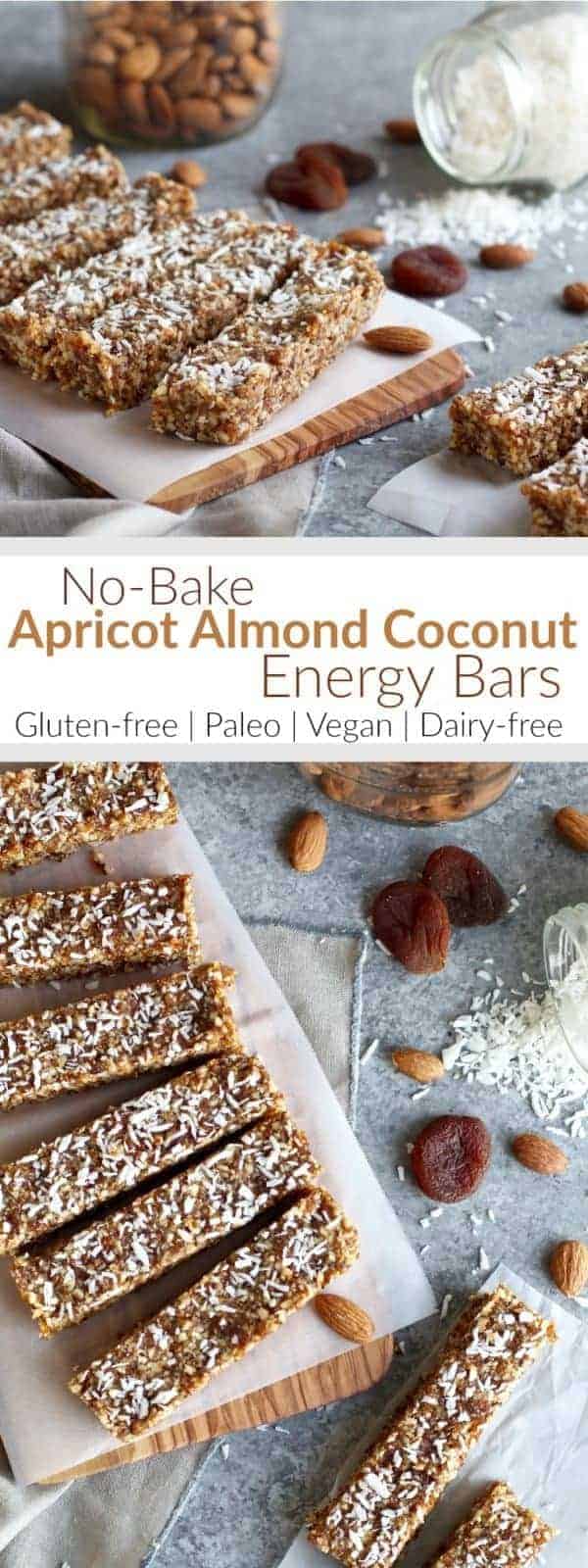 Pinterest image for Apricot Almond Coconut Energy Bars