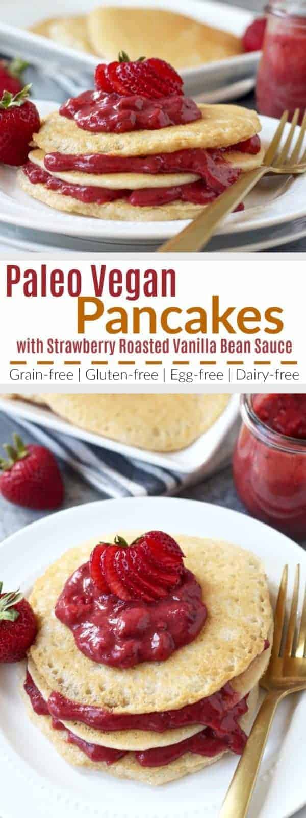 Pinterest image for Paleo Vegan Pancakes