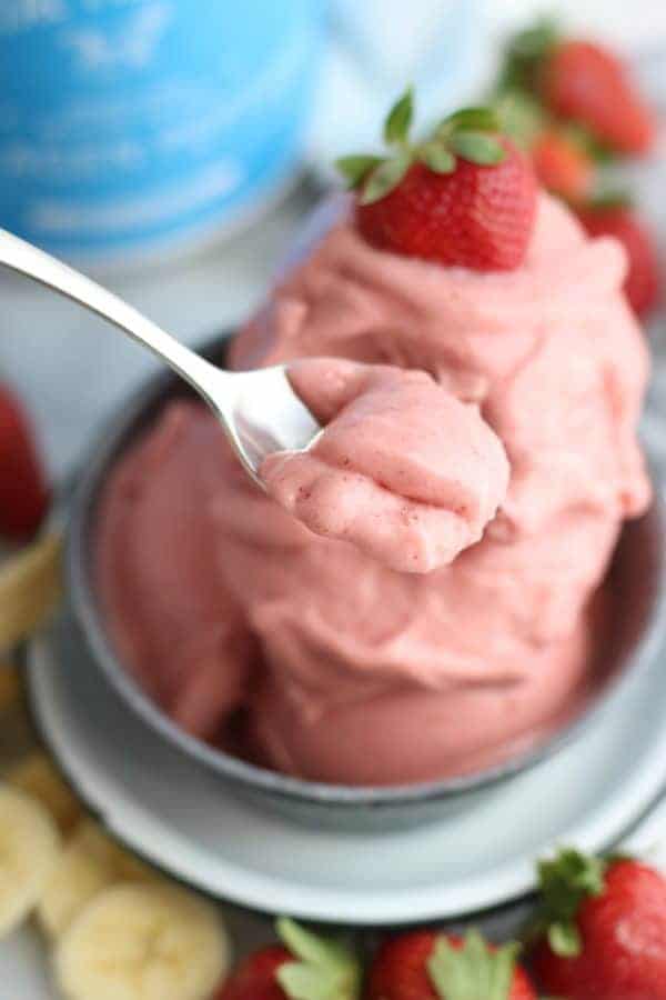 My small cup sized strawberry and banana ice cream - next time I