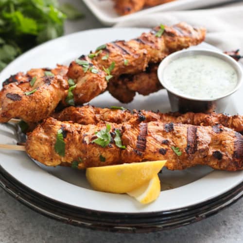 Chicken Tikka Masala Skewers | The Real Food Dietitians | https://therealfooddietitians.com/chicken-tikka-masala-skewers/