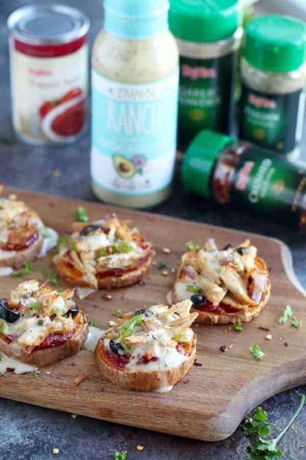 Chicken Supreme Sweet Potato Pizza Bites | pizza inspired recipes | healthy pizza alternatives | easy dinner recipes | healthy dinner recipes | Whole30 recipe ideas | Whole30 approved recipes | Whole30 dinner ideas | gluten free recipes | gluten free pizza recipes | healthy recipes using sweet potatoes | paleo dinner recipes | paleo friendly meals || The Real Food Dietitians