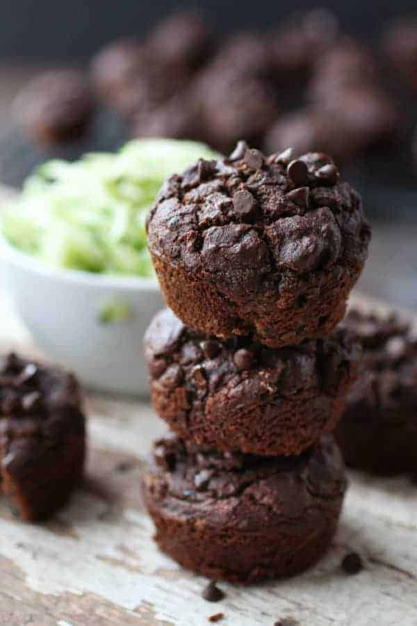 Grain-free Double Chocolate Zucchini Muffins | The Real Food Dietitians | https://therealfooddietitians.com/grain-free-double-chocolate-zucchini-muffins/