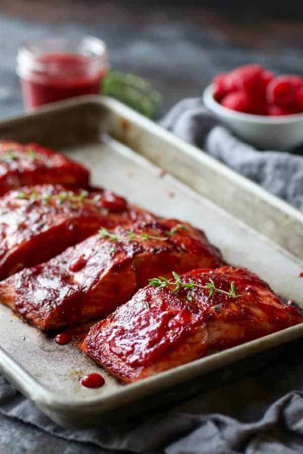 Raspberry Balsamic Glazed Salmon (Whole30)