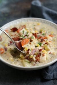 Slow Cooker Chicken Chowder | The Real Food Dietitians | https://therealfooddietitians.com/slow-cooker-chicken-chowder/