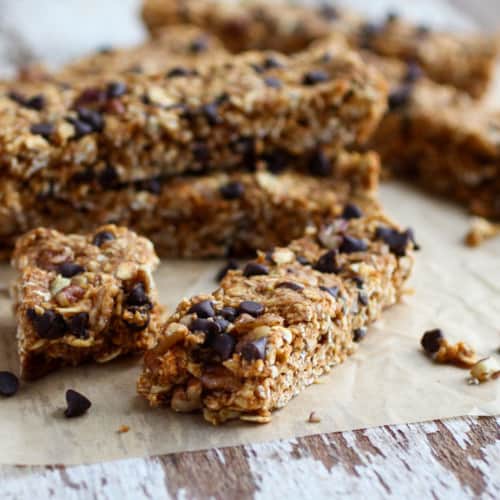 No-bake Pumpkin Chocolate Chip Granola Bars