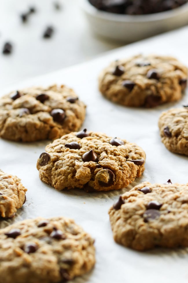 Peanut Butter Oatmeal Cookies with Chocolate Chips - The Real Food ...