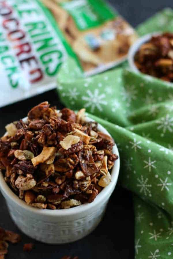 Grain-free Gingerbread Granola in a white cup