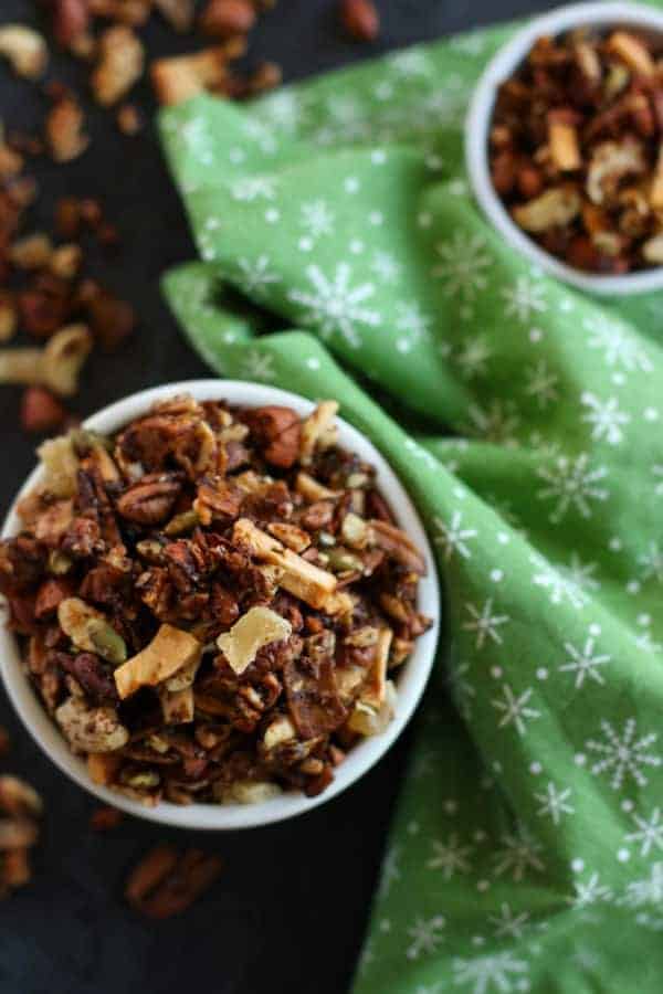 Overhead view of Grain-free Gingerbread Granola 