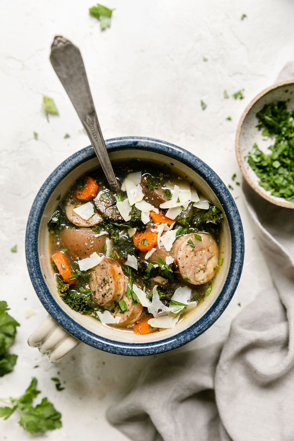 Organic Hearty Italian Vegetable Soup Made With Chicken Bone Broth