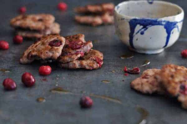 Cranberry Breakfast Sausage Patties on a table