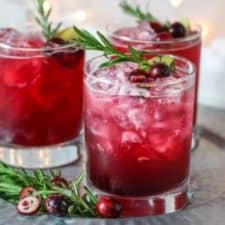 Sparkling Cranberry Kombucha Mocktail