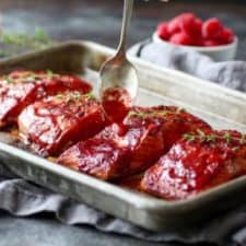 Raspberry Balsamic Glazed Salmon (Whole30)
