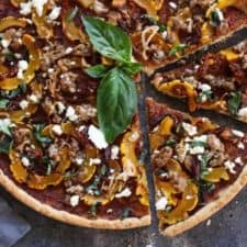 Grain-free Pizza with Sausage and Roasted Squash