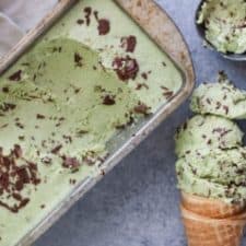 Dairy-free Mint Chocolate Chip Ice Cream