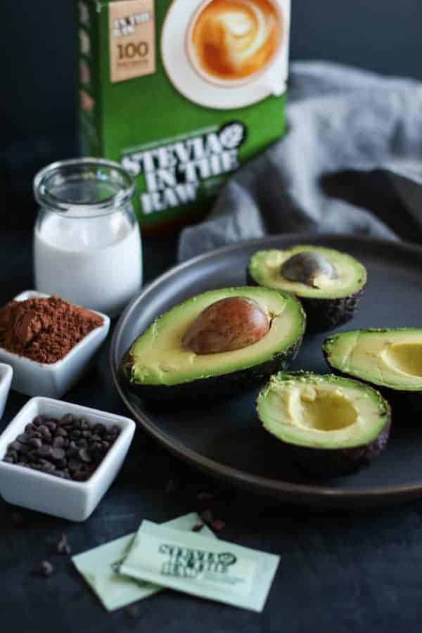 Avocados on a plate.